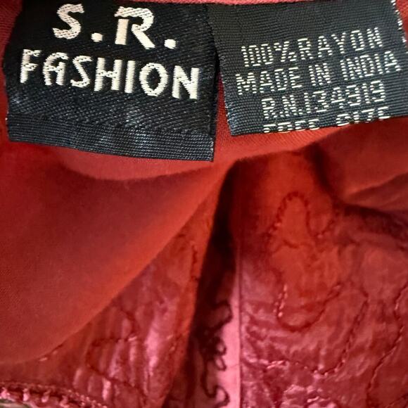 Vintage Boho Floral Embroidered Maxi Dress Pink One Size Hippie Lagenlook Artsy - Picture 9 of 12